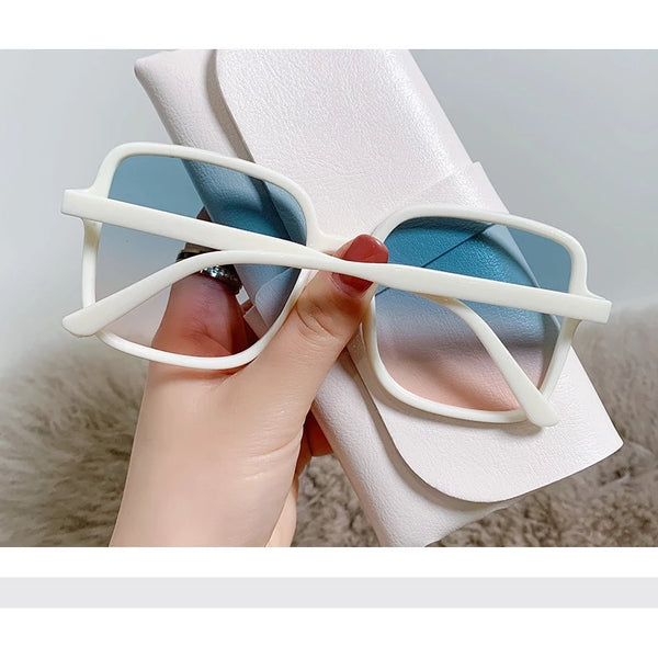 Óculos de sol feminino moldura quadrada para verão, proteção contra os raios UV